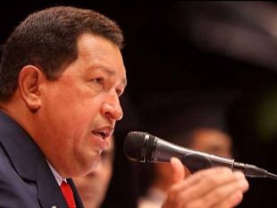 O presidente venezuelano Hugo Ch&aacute;vez