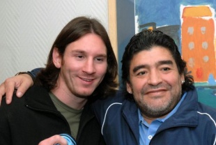 Rosario 03/08/07 Encontro entre Maradona e Lionel Messi no hotel Riviera. Foto: Sebastian Granata / T&eacute;lam
